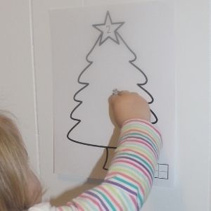 Christmas Sticker Trees: Christmas one to one correspondence activities for preschoolers