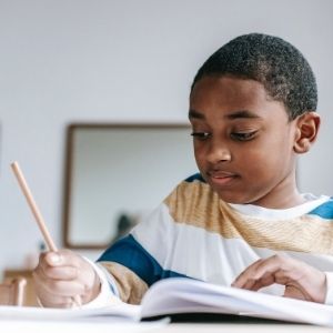 Homeschooling with notebook
