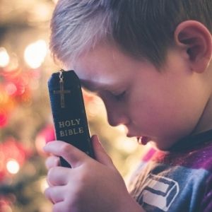 Preschool bible and preschooler