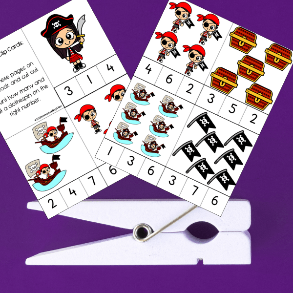clip cards pirate activities for preschoolers