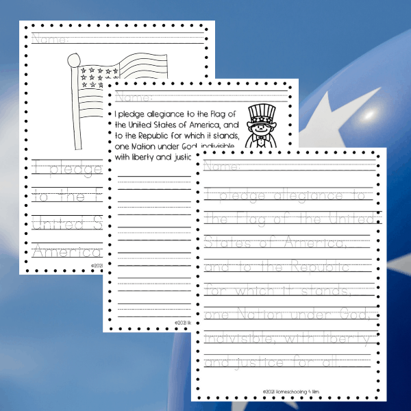 pledge of allegiance 4th of july preschool worksheets
