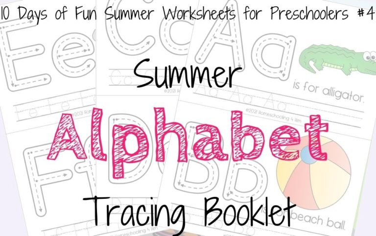 Summer Alphabet Tracing Booklet