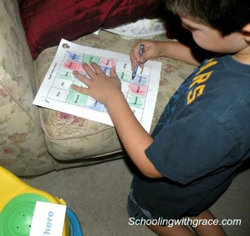 homeschool sight word games