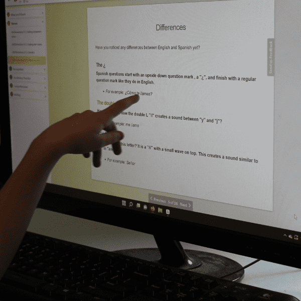 Spanish lesson from Education Perfect homeschool curriculum