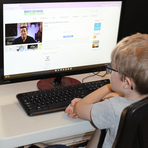 Student exploring free apps from homeschool buyers club