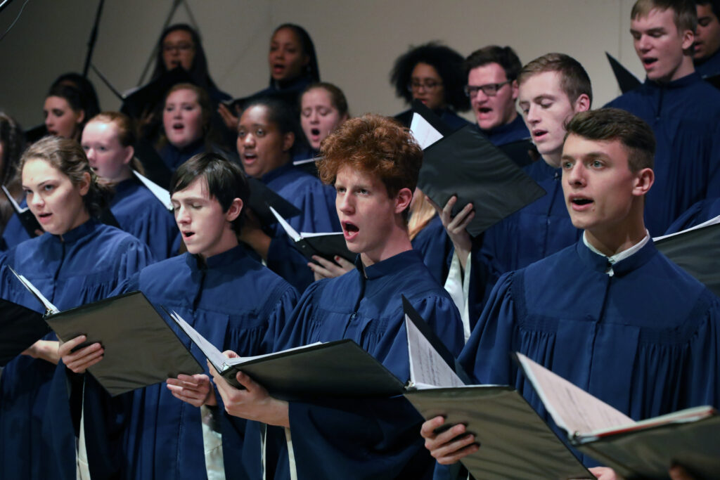 students singing in the choir