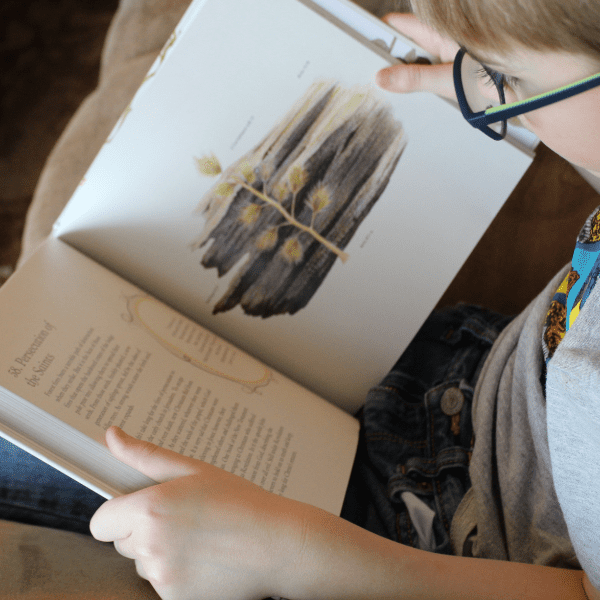 child learning with his homeschool history curriculum