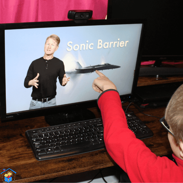 child using Word Up! from Compass Classroom online homeschool vocabulary curriculum