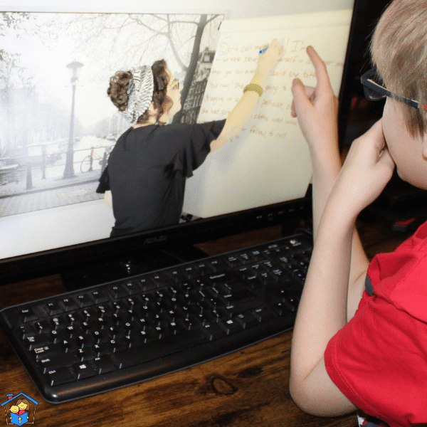 homeschool student studying grammar with Mr D Math American English Grammar online homeschool grammar curriculum