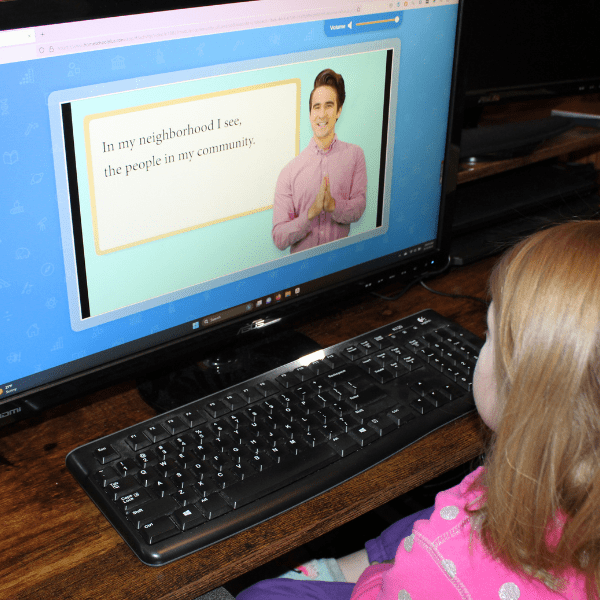 child learning about community for online homeschool in kindergarten