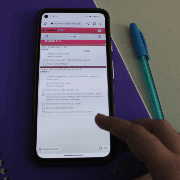 Homeschool Planet mobile version